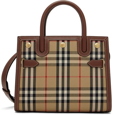 burberry small vintage check title bag beige|pre owned burberry bags.